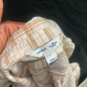 Old Navy Beige and White Checkered Shirt